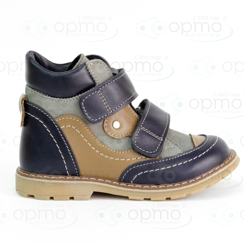 М-5503В Ботинки детские байка (27 синий/серый/олива)
