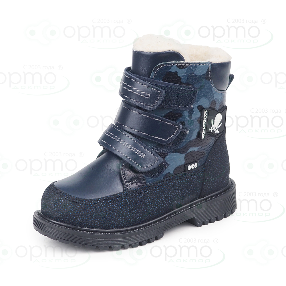 Ботинки на меху синие 204-73 (36)