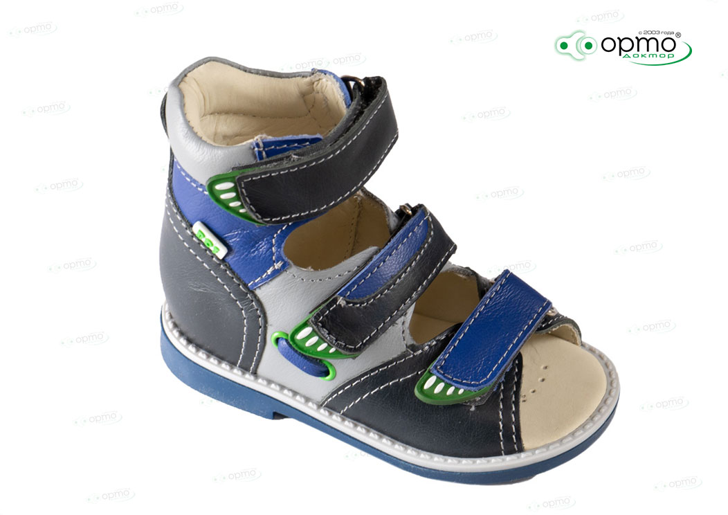 Сандалики высокие серые 033-211 (35 серый)