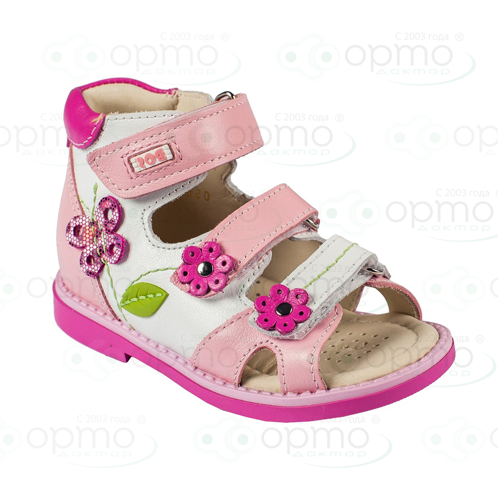 Сандалики розовые с бабочкой 056-411 (36 розовый)