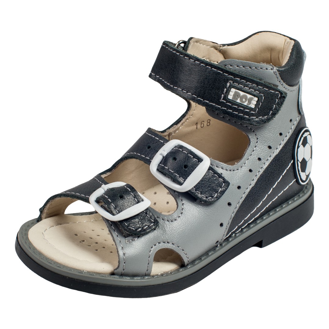 Сандалики серые с черным (35)