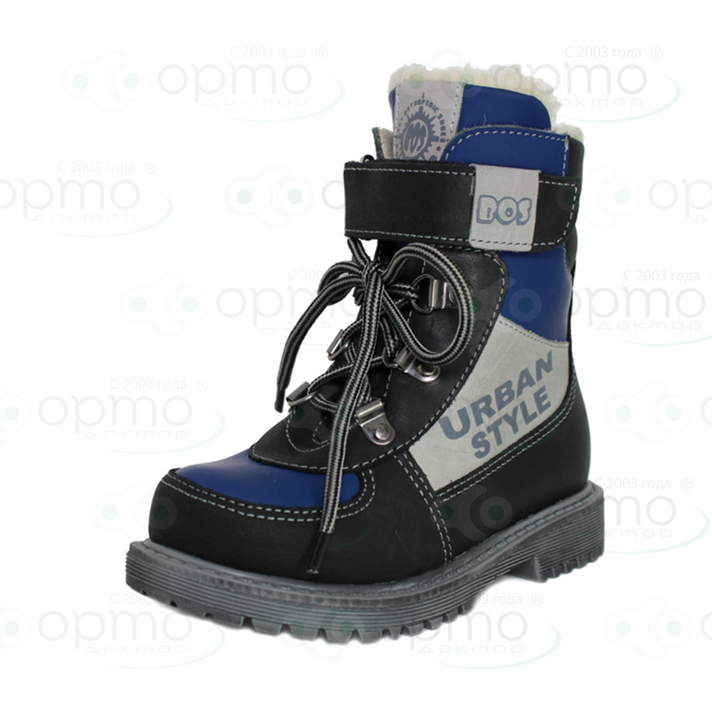 Ботинки высокие на меху синий с черным 042-73 (36)
