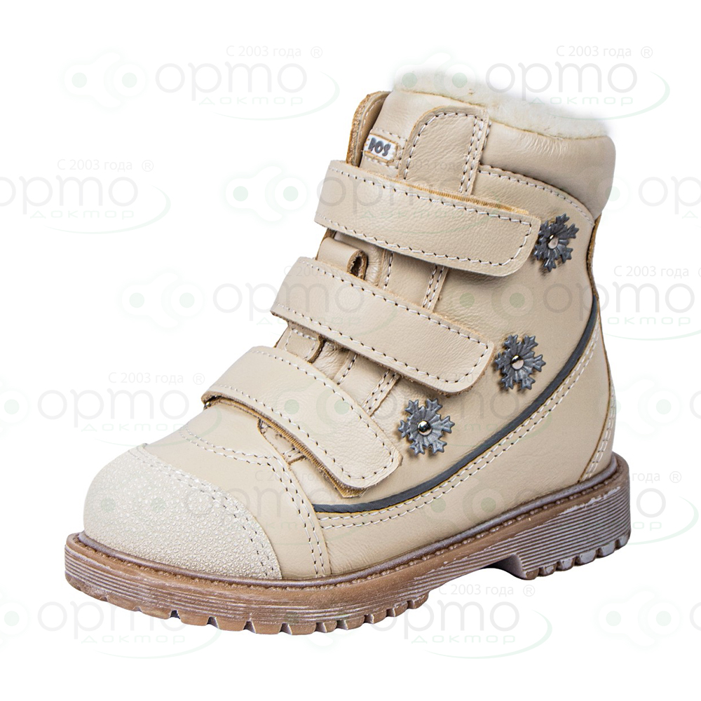 Ботинки на меху бежевые 153-63 (33)