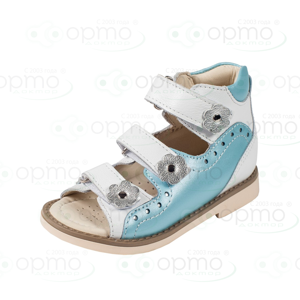 Сандалики белый с голубым 161-012 (36)